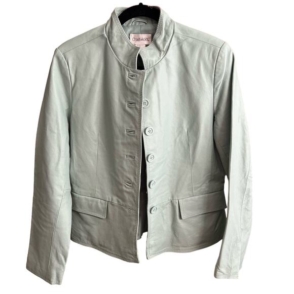 Chadwicks Mint Green Green Leather Jacket Size 14 - Picture 16 of 16